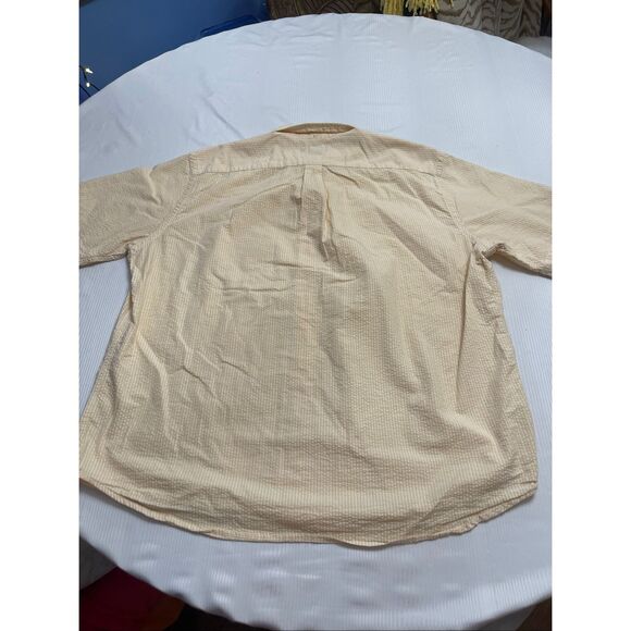 Lands End Men’s Vintage Yellow Seersucker Short Sleeve Button Down Shirt Size XL - Picture 5 of 6